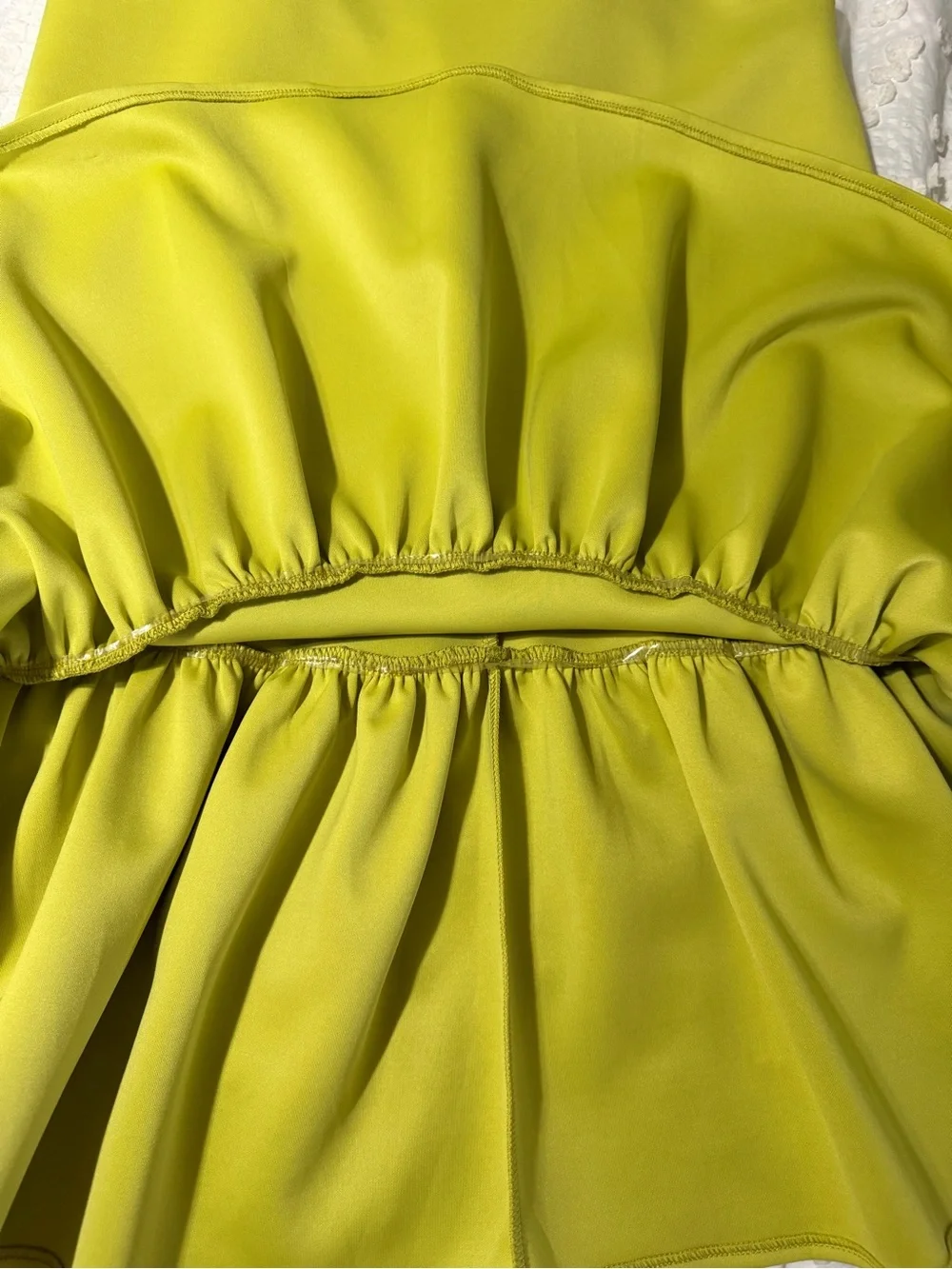 ASOS Lime Green Sleeveless Ruffle-Hem Scuba Mini Dress